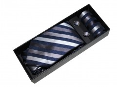   Newsmen Krawatte Set - Grau gestreift Krawatten
